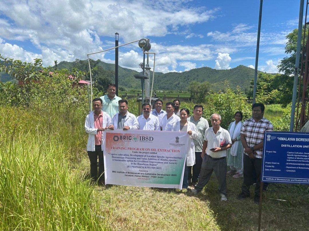 BRIC IBSD organized a training program for oil extraction at IBSD Bioresource Park Hararou, Imphal at IBSD to promote Bioeconomy and Bio entrepreneurship in NER