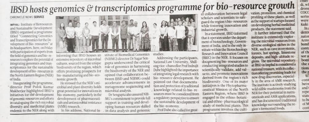 bric-ibsd-has-conducted-a-program-on-connecting-genomics-and-transcriptomics-for-the-development-of-bioresources-in-association-with-nibmg-kalyani-