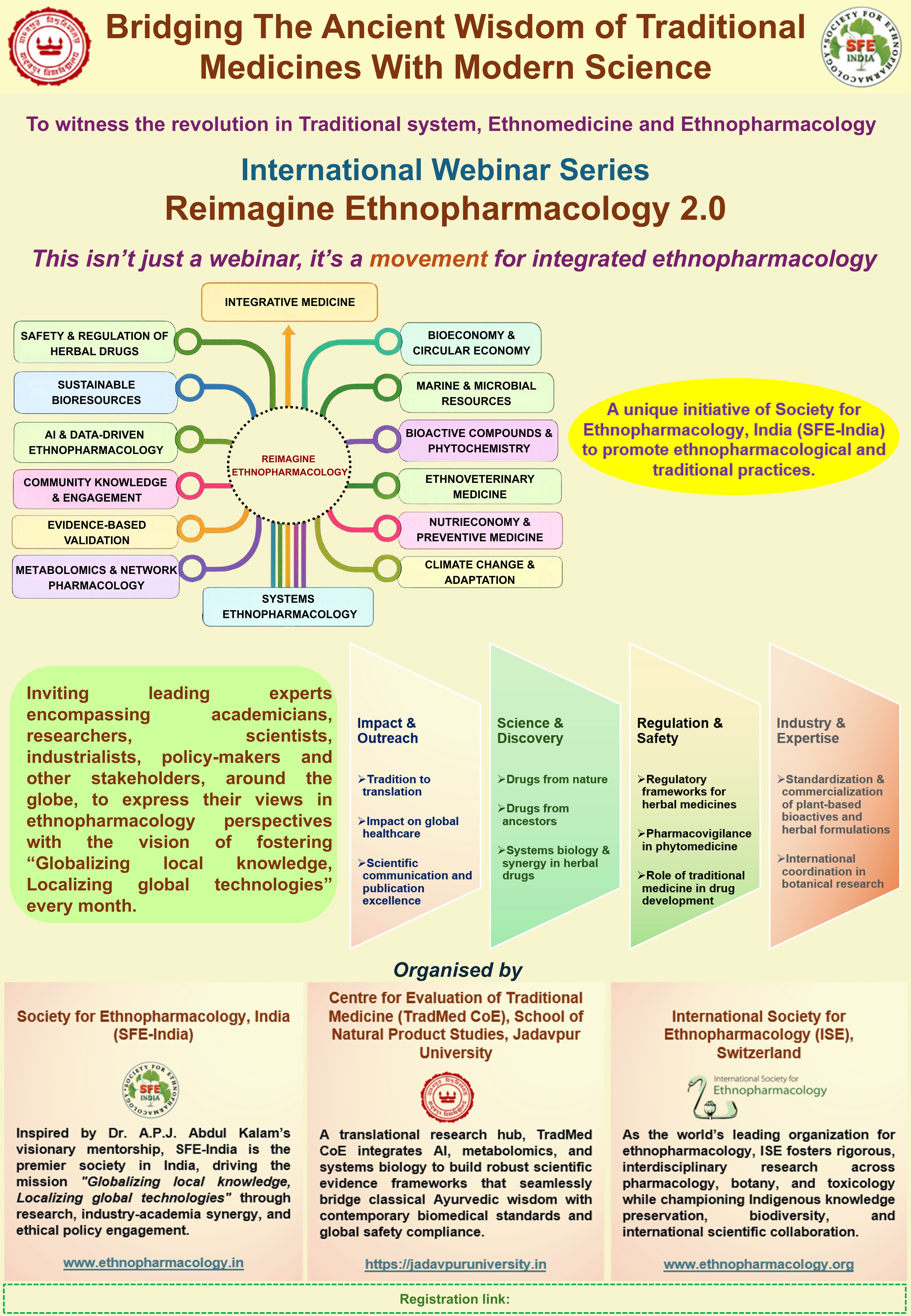 International webinar series on Reimagine Ethnopharmacology Bridging ancient wisdom with modern Science is being organized with involvement of all stakeholders across the globe