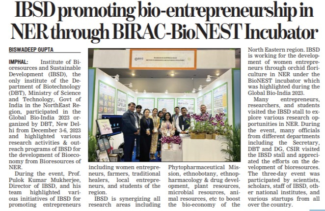 ibsd-participated-in-global-bio-india-2023-and-highlighted-various-research-activities-and-outreach-programs-for-the-development-of-bioeconomy-from-bioresources-of-northeast-on-4th-dec-2023-