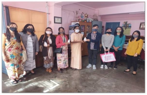 IBSD Meghalaya Distributed of Institute made Sanitizer and disinfectant to the educational institutions on October 23, 2021