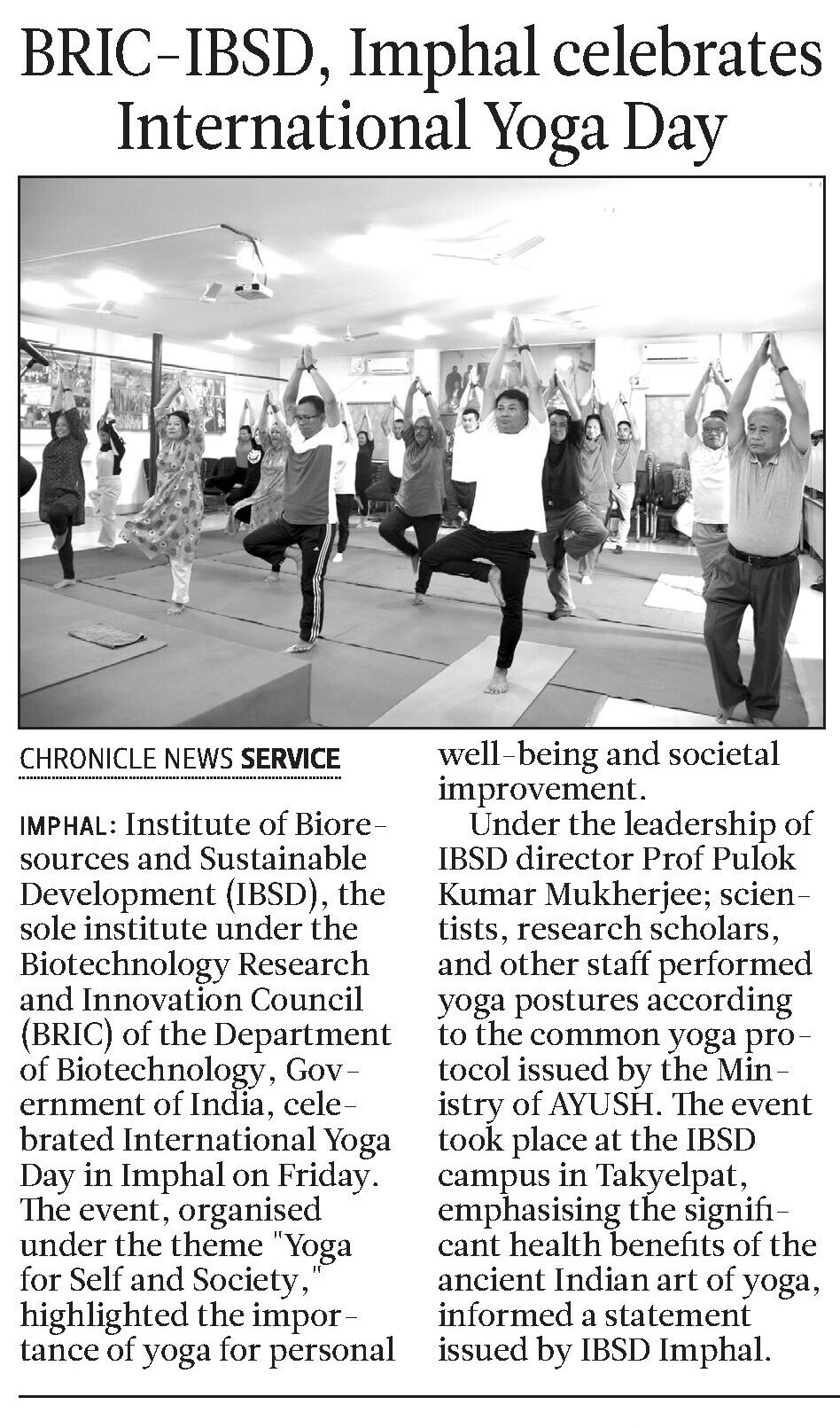 bric-ibsd-under-dbt-govt-of-india-observed-the-international-yoga-day-2024-at-imphal-manipur-and-its-centres-in-ner-including-meghalaya-mizoram-and-sikkim-